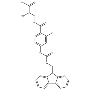 3-{[4-({[(9H-fluoren-9-yl)methoxy]carbonyl}amino)-2-fluorophenyl]formamido}-2-hydroxypropanoic acid结构式