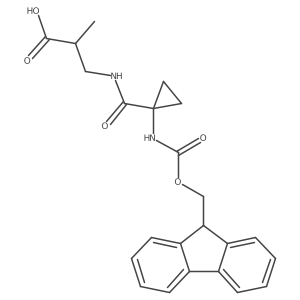 3-{[1-({[(9H-fluoren-9-yl)methoxy]carbonyl}amino)cyclopropyl]formamido}-2-methylpropanoic acid结构式