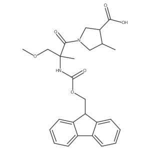 1-[2-({[(9H-fluoren-9-yl)methoxy]carbonyl}amino)-3-methoxy-2-methylpropanoyl]-4-methylpyrrolidine-3-carboxylic acid Structure