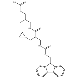 5-[2-(cyclopropylmethyl)-3-({[(9H-fluoren-9-yl)methoxy]carbonyl}amino)propanamido]-4-methylpentanoic acid结构式