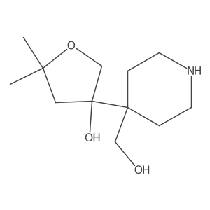 3-[4-(Hydroxymethyl)piperidin-4-yl]-5,5-dimethyloxolan-3-ol结构式