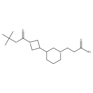 3-[1-(3-Amino-3-oxopropyl)-3-piperidinyl]-1-azetidinecarboxylic acid 1,1-dimethylethyl ester Structure