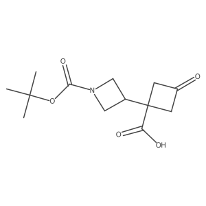 1-{1-[(Tert-butoxy)carbonyl]azetidin-3-yl}-3-oxocyclobutane-1-carboxylic acid结构式