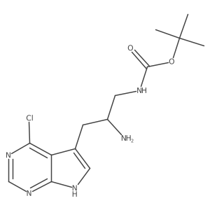 tert-butyl N-(2-amino-3-{4-chloro-7H-pyrrolo[2,3-d]pyrimidin-5-yl}propyl)carbamate结构式
