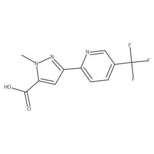 1-methyl-3-[5-(trifluoromethyl)pyridin-2-yl]-1H-pyrazole-5-carboxylic acid结构式