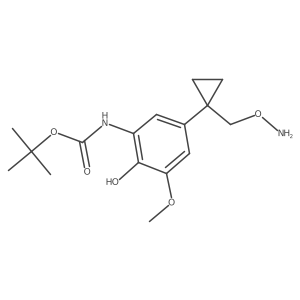 tert-butyl N-(5-{1-[(aminooxy)methyl]cyclopropyl}-2-hydroxy-3-methoxyphenyl)carbamate结构式