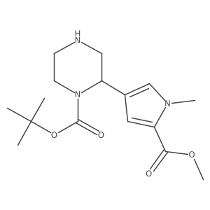 tert-butyl 2-[5-(methoxycarbonyl)-1-methyl-1H-pyrrol-3-yl]piperazine-1-carboxylate结构式