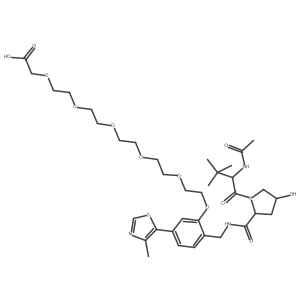 2-[2-[2-[2-[2-[2-[2-[[[(2S,4R)-1-[(2S)-2-acetamido-3,3-dimethyl-butanoyl]-4-hydroxy-pyrrolidine-2-carbonyl]amino]methyl]-5-(4-methylthiazol-5-yl)phenoxy]ethoxy]ethoxy]ethoxy]ethoxy]ethoxy]acetic acid结构式