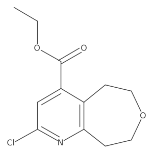 Ethyl 2-chloro-5,6,8,9-tetrahydrooxepino[4,5-b]pyridine-4-carboxylate结构式