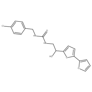 3-(2-{[2,2'-Bifuran]-5-yl}-2-hydroxyethyl)-1-[(4-chlorophenyl)methyl]urea结构式