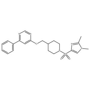 4-({1-[(1,2-dimethyl-1H-imidazol-4-yl)sulfonyl]piperidin-4-yl}methoxy)-6-phenylpyrimidine Structure