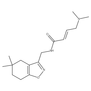 (E)-4-(Dimethylamino)-N-[(5,5-dimethyl-6,7-dihydro-4H-1,2-benzoxazol-3-yl)methyl]but-2-enamide结构式