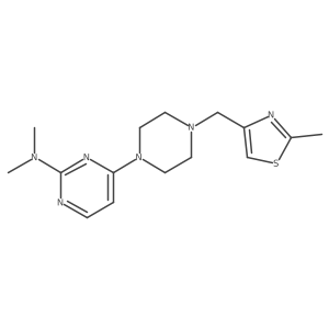 N,N-dimethyl-4-{4-[(2-methyl-1,3-thiazol-4-yl)methyl]piperazin-1-yl}pyrimidin-2-amine结构式