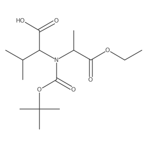 (2S)-2-{[(tert-butoxy)carbonyl][(2S)-1-ethoxy-1-oxopropan-2-yl]amino}-3-methylbutanoic acid Structure
