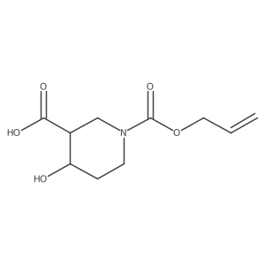 4-Hydroxy-1-[(prop-2-en-1-yloxy)carbonyl]piperidine-3-carboxylic acid结构式