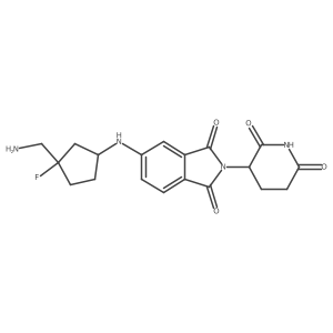 rac-5-{[(1R,3R)-3-(aminomethyl)-3-fluorocyclopentyl]amino}-2-(2,6-dioxopiperidin-3-yl)-2,3-dihydro-1H-isoindole-1,3-dione Structure