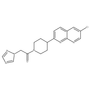 1-[4-(6-chloro-1,8-naphthyridin-2-yl)piperidin-1-yl]-2-(1H-1,2,4-triazol-1-yl)ethan-1-one结构式