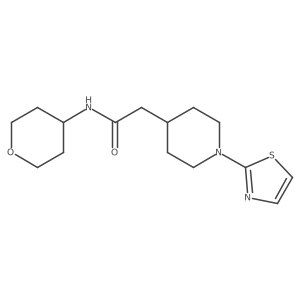 N-(oxan-4-yl)-2-[1-(1,3-thiazol-2-yl)piperidin-4-yl]acetamide结构式