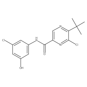 6-Chloro-N-(3-chloro-5-hydroxyphenyl)-5-(1,1-dimethylethyl)-2-pyrazinecarboxamide Structure