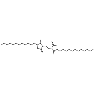 1,1a(2)-(1,2-Ethanediyl)bis[3-dodecyl-2,5-pyrrolidinedione]结构式