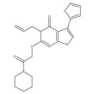 3-allyl-2-((2-oxo-2-(piperidin-1-yl)ethyl)thio)-5-(thiophen-2-yl)thieno[2,3-d]pyrimidin-4(3H)-one结构式