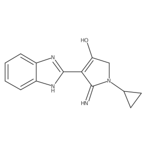 5-amino-4-(1H-benzo[d]imidazol-2-yl)-1-cyclopropyl-1H-pyrrol-3(2H)-one结构式