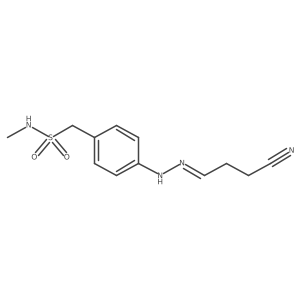 C-{4-[N'-(3-Cyano-propylidene)-hydrazino]-phenyl}-N-methyl-methanesulfonamide Structure