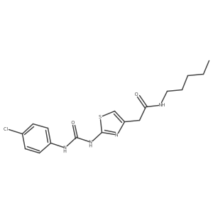 2-(2-(3-(4-chlorophenyl)ureido)thiazol-4-yl)-N-pentylacetamide结构式
