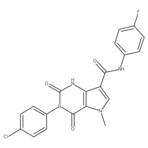 3-(4-chlorophenyl)-N-(4-fluorophenyl)-5-methyl-2,4-dioxo-1H,2H,3H,4H,5H-pyrrolo[3,2-d]pyrimidine-7-carboxamide结构式