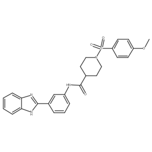 N-(3-(1H-benzo[d]imidazol-2-yl)phenyl)-1-((4-methoxyphenyl)sulfonyl)piperidine-4-carboxamide结构式