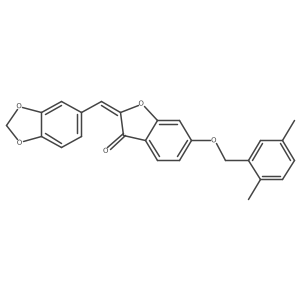 (2Z)-2-(1,3-benzodioxol-5-ylmethylidene)-6-[(2,5-dimethylbenzyl)oxy]-1-benzofuran-3(2H)-one结构式