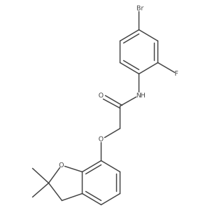N-(4-bromo-2-fluorophenyl)-2-((2,2-dimethyl-2,3-dihydrobenzofuran-7-yl)oxy)acetamide结构式