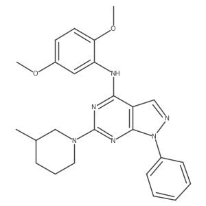 N-(2,5-dimethoxyphenyl)-6-(3-methylpiperidin-1-yl)-1-phenyl-1H-pyrazolo[3,4-d]pyrimidin-4-amine结构式