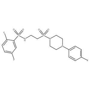 2,5-difluoro-N-(2-{[4-(4-fluorophenyl)piperazin-1-yl]sulfonyl}ethyl)benzene-1-sulfonamide结构式