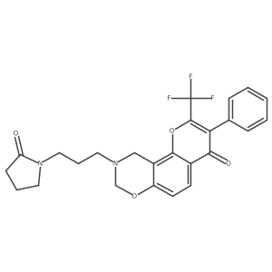 9-(3-(2-oxopyrrolidin-1-yl)propyl)-3-phenyl-2-(trifluoromethyl)-9,10-dihydrochromeno[8,7-e][1,3]oxazin-4(8H)-one Structure