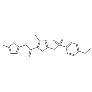 5-Thiazolecarboxamide, 2-[[(4-methoxyphenyl)sulfonyl]amino]-4-methyl-N-(5-methyl-1,3,4-thiadiazol-2-YL)- Structure