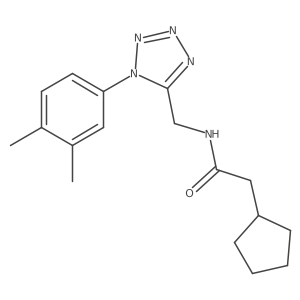 2-cyclopentyl-N-((1-(3,4-dimethylphenyl)-1H-tetrazol-5-yl)methyl)acetamide Structure