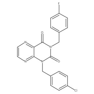 1-[(4-Chlorophenyl)methyl]-3-[(4-fluorophenyl)methyl]-1,2,3,4-tetrahydropteridine-2,4-dione结构式