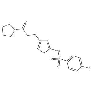 4-fluoro-N-{4-[3-oxo-3-(pyrrolidin-1-yl)propyl]-1,3-thiazol-2-yl}benzene-1-sulfonamide Structure
