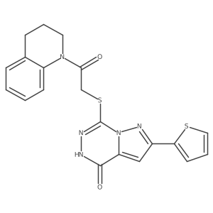 7-{[2-oxo-2-(1,2,3,4-tetrahydroquinolin-1-yl)ethyl]sulfanyl}-2-(thiophen-2-yl)-4H,5H-pyrazolo[1,5-d][1,2,4]triazin-4-one Structure