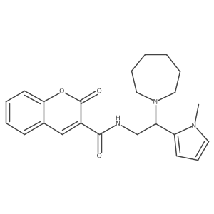N-(2-(azepan-1-yl)-2-(1-methyl-1H-pyrrol-2-yl)ethyl)-2-oxo-2H-chromene-3-carboxamide结构式