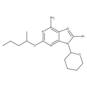 8-bromo-2-(((S)-pentan-2-yl)oxy)-9-(tetrahydro-2H-pyran-2-yl)-9H-purin-6-amine结构式
