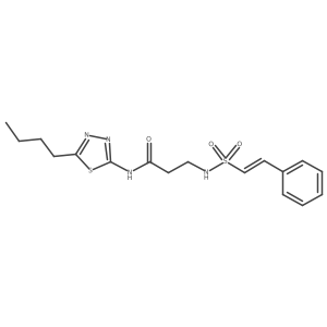 N-(5-butyl-1,3,4-thiadiazol-2-yl)-3-(2-phenylethenesulfonamido)propanamide Structure
