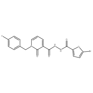 N'-(5-bromofuran-2-carbonyl)-1-(4-fluorobenzyl)-2-oxo-1,2-dihydropyridine-3-carbohydrazide Structure
