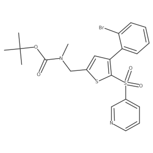 tert-Butyl {[4-(2-bromophenyl)-5-(pyridin-3-ylsulfonyl)thiophen-2-yl]methyl}methylcarbamate结构式
