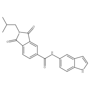CC(C)CN1C(=O)c2ccc(C(=O)Nc3ccc4[nH]ccc4c3)cc2C1=O结构式
