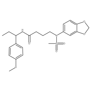 4-[1,3-benzodioxol-5-yl(methylsulfonyl)amino]-N-[1-(4-methoxyphenyl)propyl]butanamide Structure