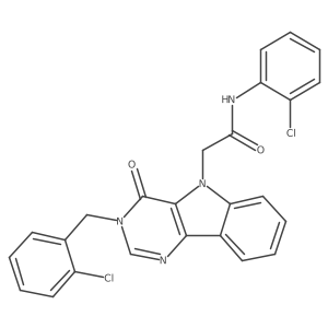 2-(3-(2-chlorobenzyl)-4-oxo-3H-pyrimido[5,4-b]indol-5(4H)-yl)-N-(2-chlorophenyl)acetamide结构式