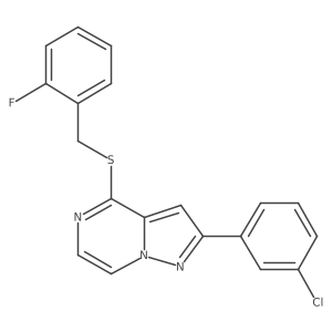 2-(3-Chlorophenyl)-4-[(2-fluorobenzyl)thio]pyrazolo[1,5-a]pyrazine Structure