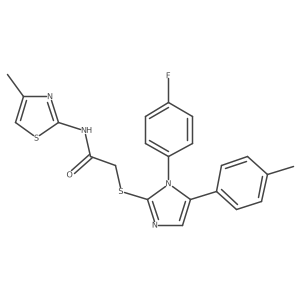 2-((1-(4-fluorophenyl)-5-(p-tolyl)-1H-imidazol-2-yl)thio)-N-(4-methylthiazol-2-yl)acetamide Structure